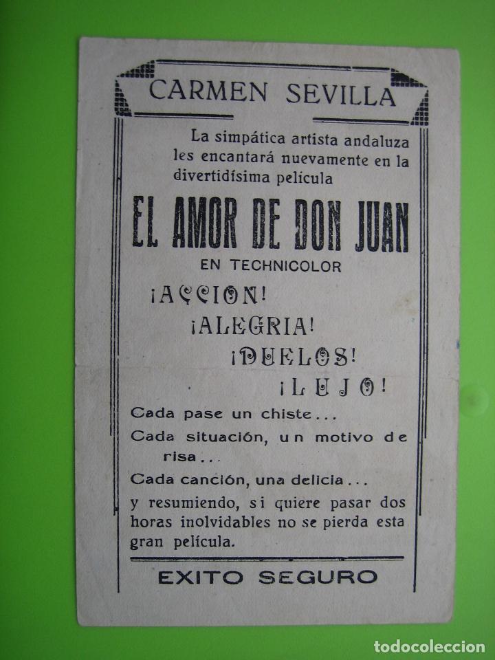 Carteles espect&aacute;culos: 3 Programa de pel&iacute;cula de cine. El amor de Don Juan. Carmen Sevilla - Foto 2