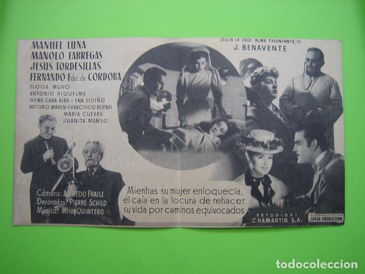 Carteles espect&aacute;culos: 3 Programa de pel&iacute;cula de cine. Programa doble. De mujer a mujer. Cine Monumental - Foto 2