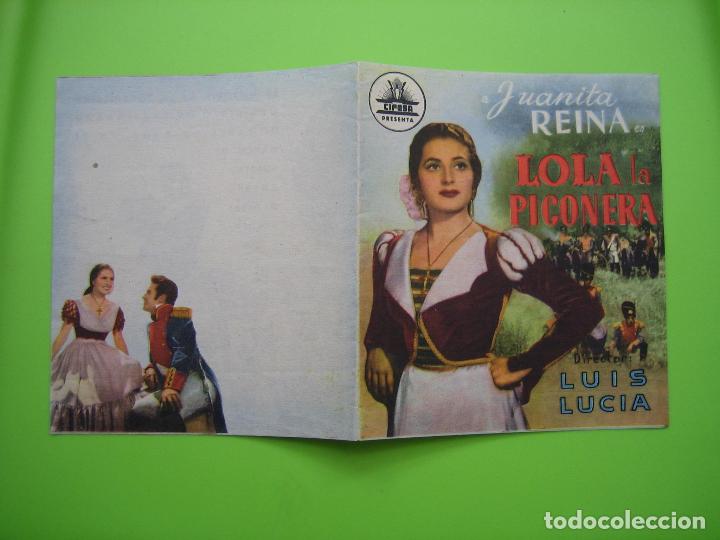 Carteles espect&aacute;culos: 3 Programa de pel&iacute;cula de cine. Programa doble. Lola la piconera. Juanito Reina - Foto 3