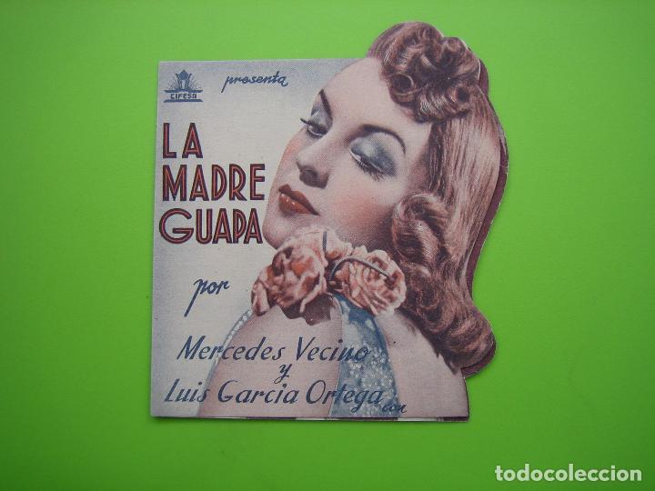 Carteles espect&aacute;culos: 3 Programa de pel&iacute;cula de cine. Programa troquelado. La madre guapa. Cine Dorado - Foto 1