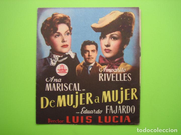 Carteles espect&aacute;culos: 3 Programa de pel&iacute;cula de cine. Programa troquelado. De mujer a mujer - Foto 1