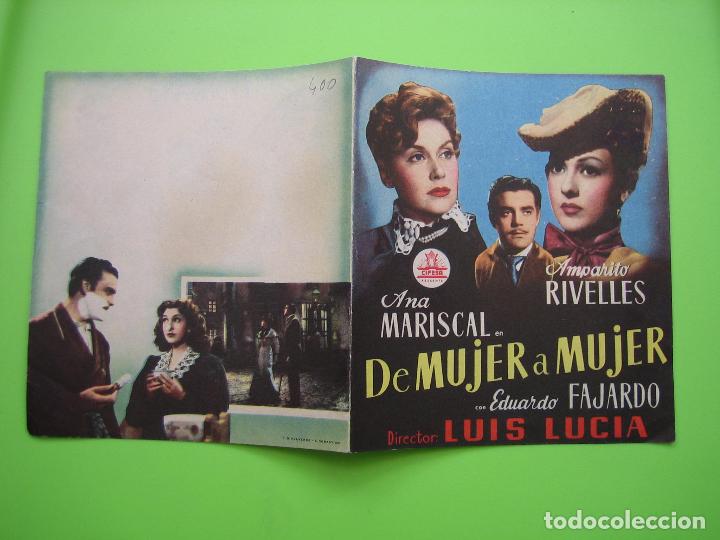 Carteles espect&aacute;culos: 3 Programa de pel&iacute;cula de cine. Programa troquelado. De mujer a mujer - Foto 3