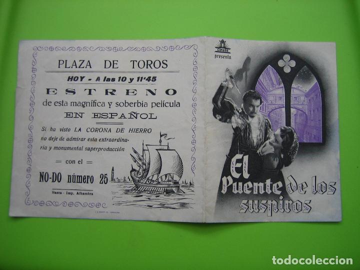 Carteles espect&aacute;culos: 3 Programa de pel&iacute;cula de cine. Programa doble. El puente de los suspiros - Foto 3