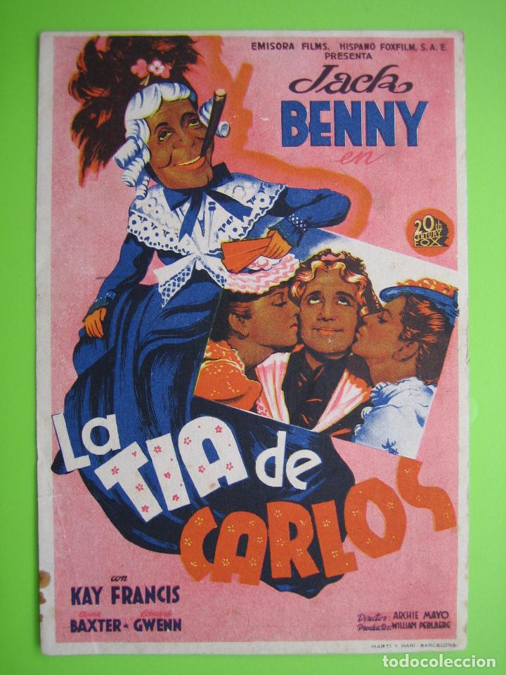 Carteles espect&aacute;culos: 4 Programa de cine. La tia de Carlos. Cinema Liceo - Foto 1