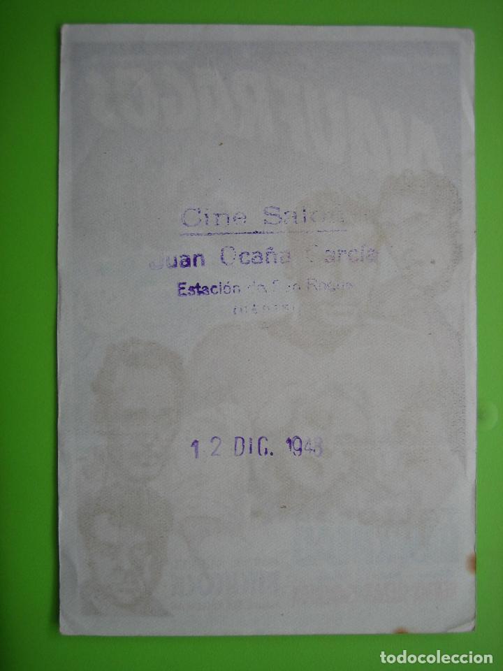 Carteles espect&aacute;culos: 4 Programa de cine.N&aacute;ufragos. Cine Sal&oacute;n 1948 - Foto 2