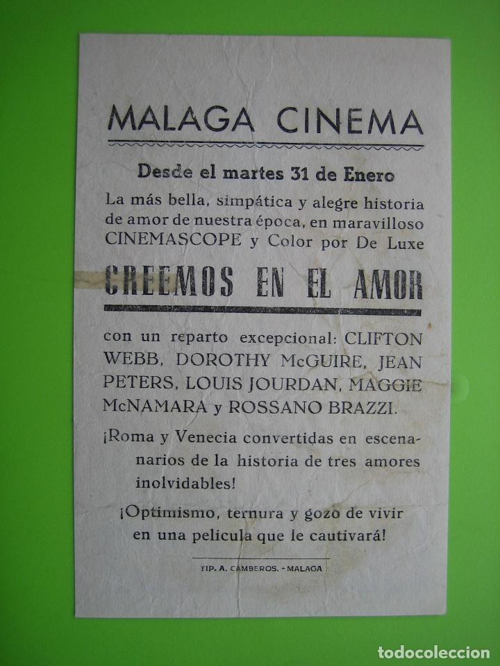 Carteles espect&aacute;culos: 4 Programa de cine. Creemos en el amor. Malaga cinema - Foto 2