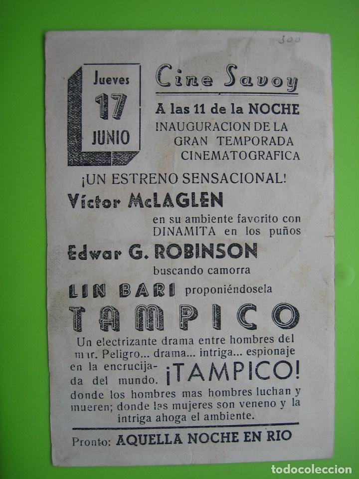Carteles espect&aacute;culos: 4 Programa de cine. Tampico. Cine Saboy - Foto 2