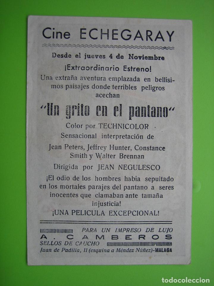 Carteles espect&aacute;culos: 4 Programa de cine. Un grito en el pantano. Cine Echegaray - Foto 2