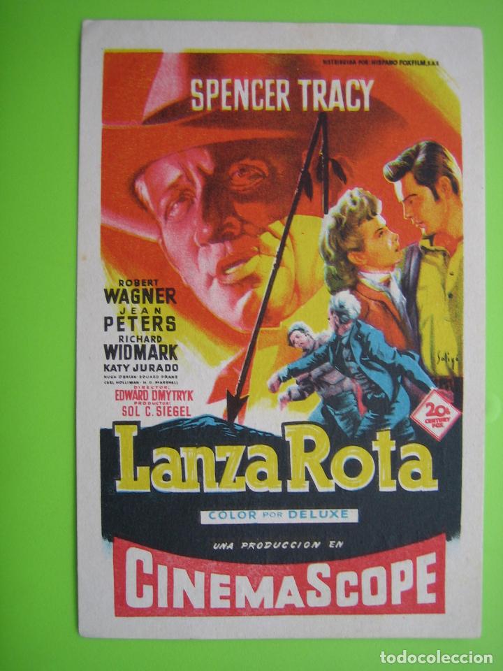 Carteles espect&aacute;culos: 4 Programa de cine. Lanza rota. Cine Alameda - Foto 1