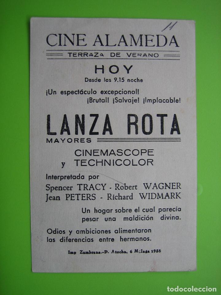 Carteles espect&aacute;culos: 4 Programa de cine. Lanza rota. Cine Alameda - Foto 2