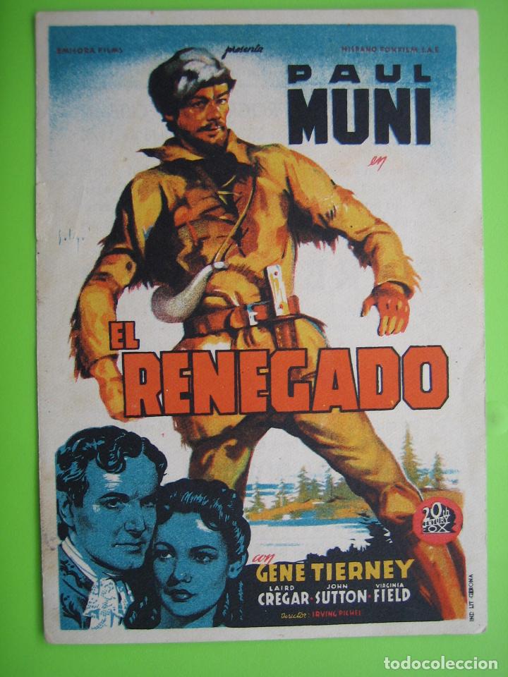 Carteles espect&aacute;culos: 4 Programa de cine. El renegado. Cines Fomento y Savoy - Foto 1