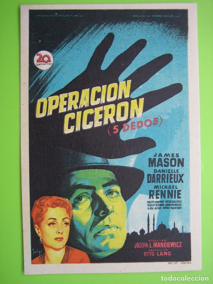 Carteles espect&aacute;culos: 4 Programa de cine. Operacion Cicer&oacute;n. Cine Espa&ntilde;a - Foto 1