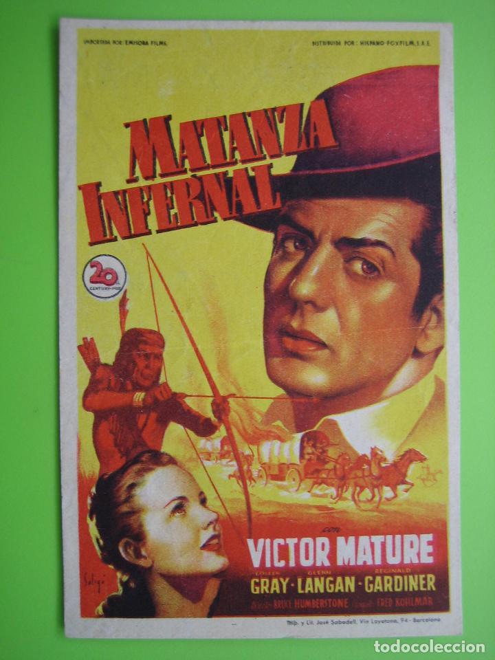 Carteles espect&aacute;culos: 4 Programa de cine. Mataba infernal. Cine Terraza Mar - Foto 1