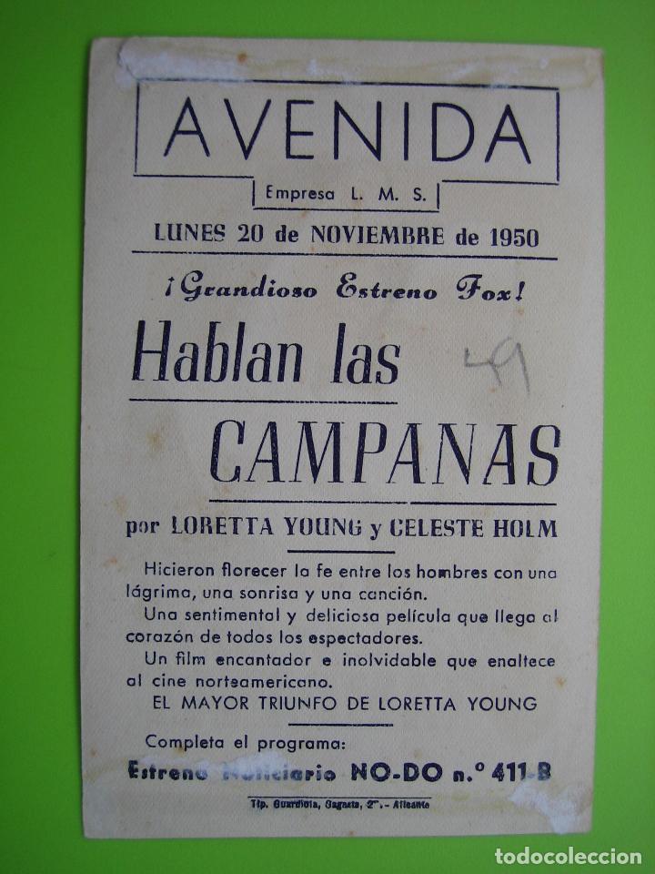 Carteles espect&aacute;culos: 4 Programa de cine. Hablan las campa&ntilde;as. Cine Avenida - Foto 2