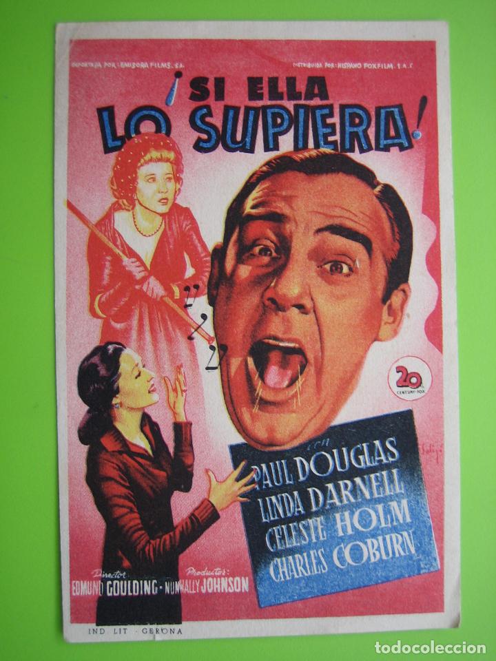Carteles espect&aacute;culos: 4 Programa de cine. Si ella lo supiera. Cine Coliseun - Foto 1