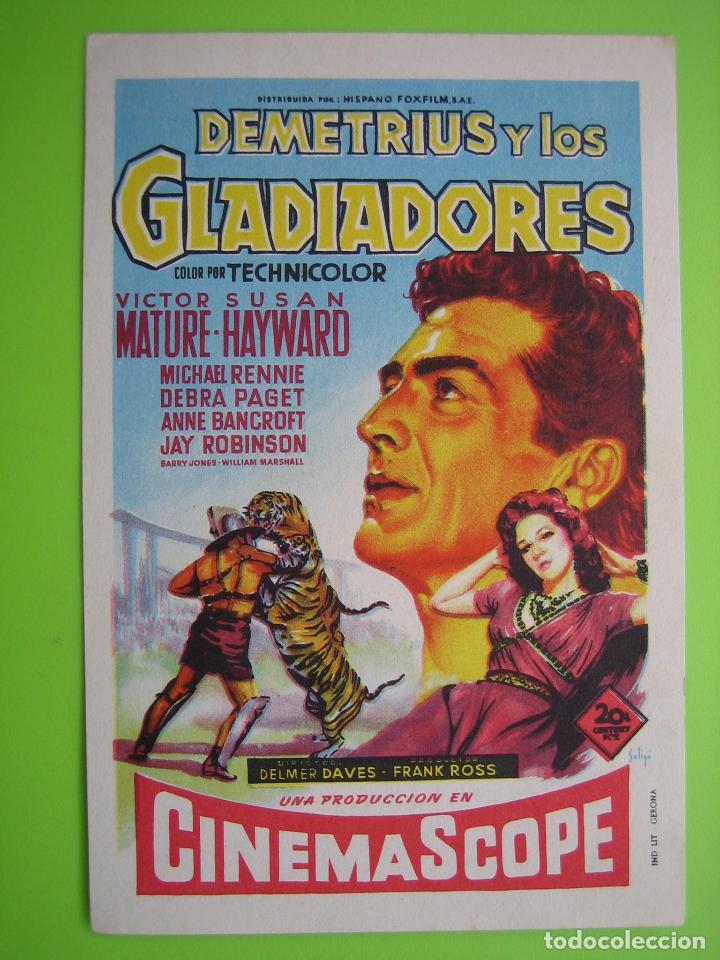 Carteles espect&aacute;culos: 4 Programa de cine. Demetrius y los gladiadores - Foto 1