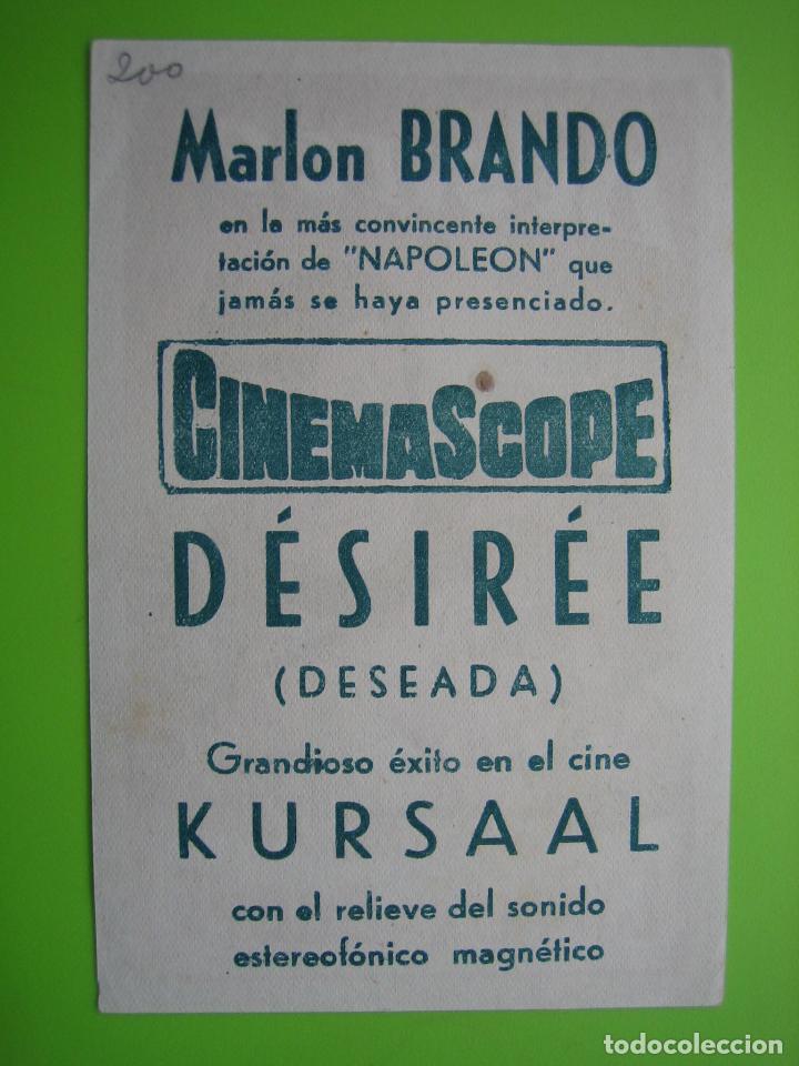 Carteles espect&aacute;culos: 4 Programa de cine. Desiree. Cine Kursaal - Foto 2
