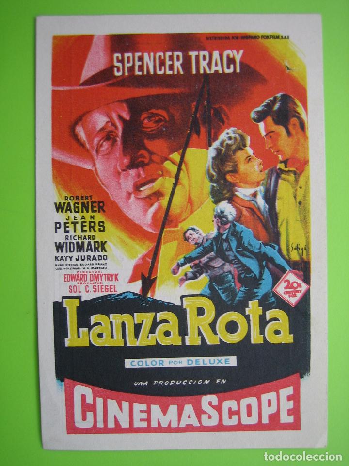 Carteles espect&aacute;culos: 4 Programa de cine. Lanza rota. Sala Victoria - Foto 1