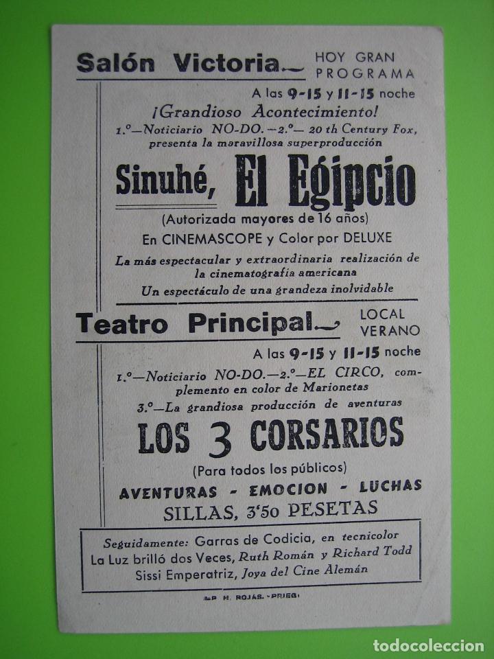 Carteles espect&aacute;culos: 4 Programa de cine. Sinue el Egipcio. Sala Victoria - Foto 2