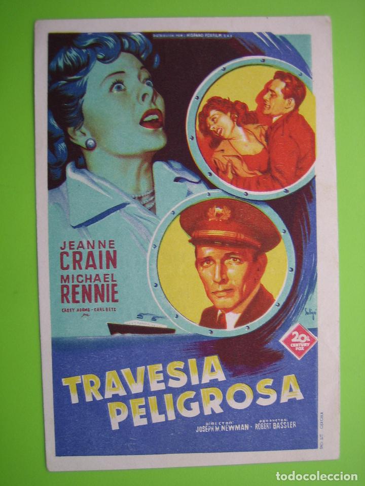 Carteles espect&aacute;culos: 4 Programa de cine. Traves&iacute;a peligrosa. Cinema Valderey - Foto 1