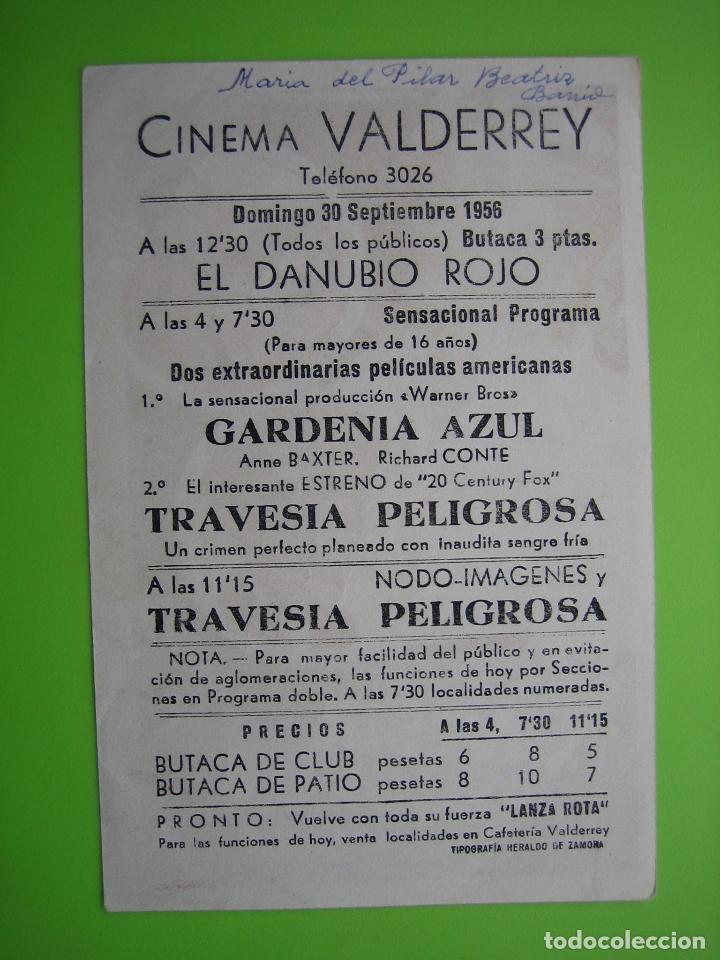 Carteles espect&aacute;culos: 4 Programa de cine. Traves&iacute;a peligrosa. Cinema Valderey - Foto 2
