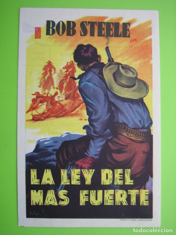Carteles espect&aacute;culos: 4 Programa de cine. La ley del m&aacute;s fuerte. Sala coliseus - Foto 1