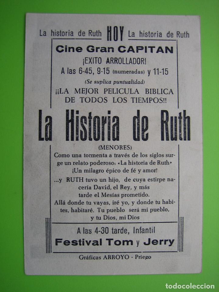 Carteles espect&aacute;culos: 4 Programa de cine. La historia de Ruth. Cine Gran Capit&aacute;n - Foto 2