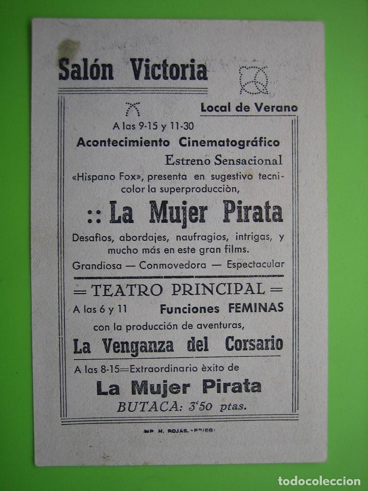 Carteles espect&aacute;culos: 4 Programa de cine. La mujer Pirata. Sal&oacute;n Victoria - Foto 2