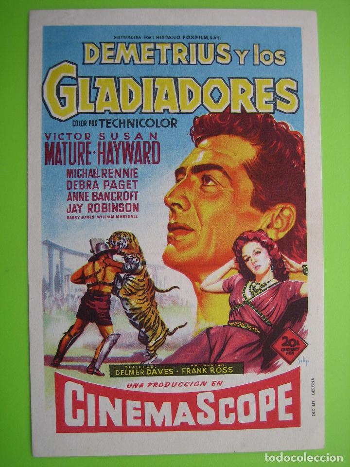 Carteles espect&aacute;culos: 4 Programa de cine. Demetrius y los gladiadores. Sala Victoria - Foto 1