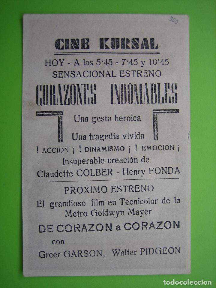 Carteles espect&aacute;culos: 4 Programa de cine. Corazones indomables. Cine Kursal - Foto 2