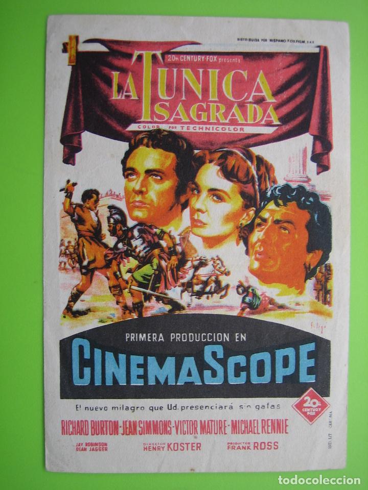 Carteles espect&aacute;culos: 4 Programa de cine. La t&uacute;nica sagrada. Sal&oacute;n Victoria - Foto 1