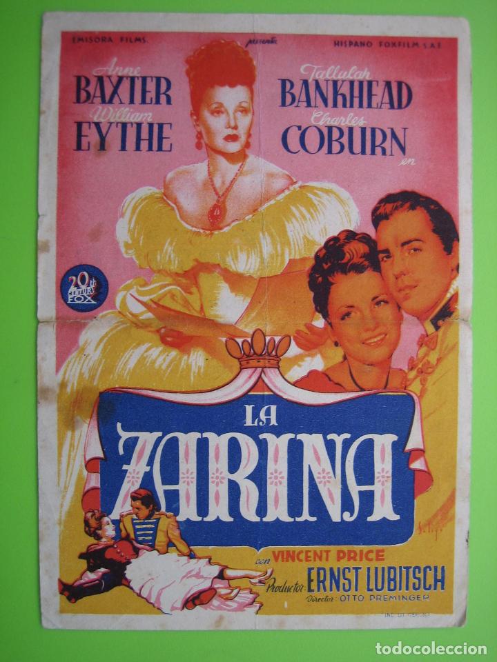 Carteles espect&aacute;culos: 4 Programa de cine. La Zarina. Sal&oacute;n Victoria - Foto 1
