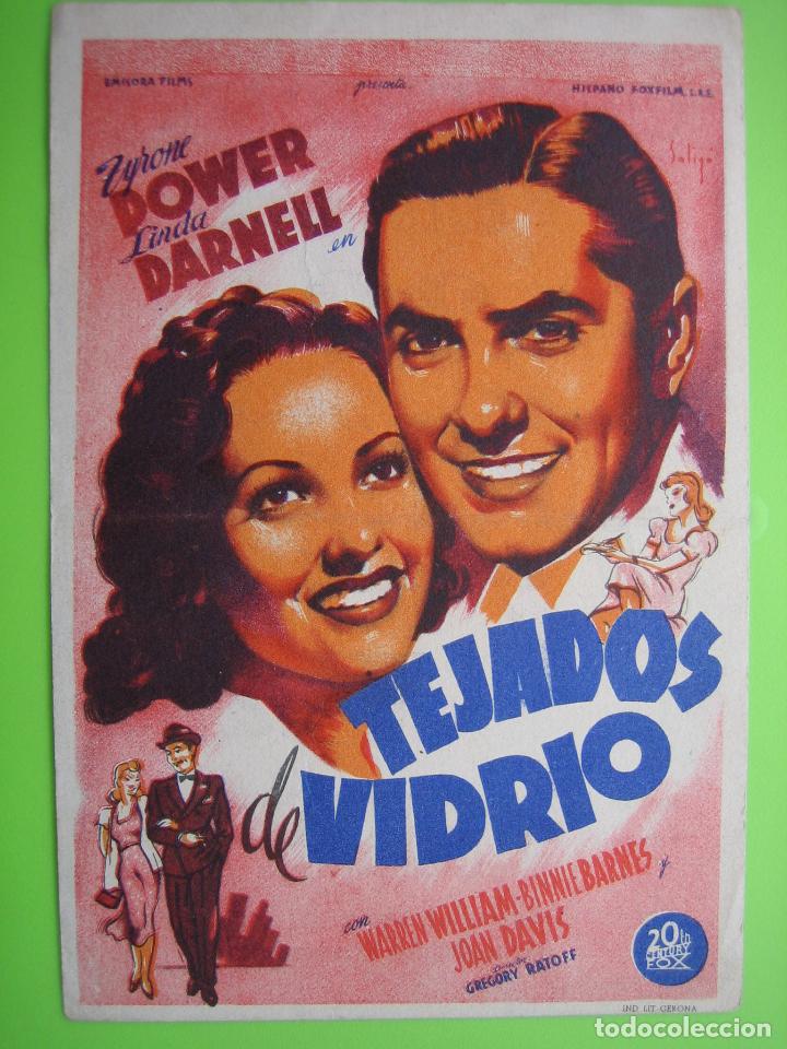 Carteles espect&aacute;culos: 4 Programa de cine. Tejados de Vidrio. Cine Echegaray - Foto 1