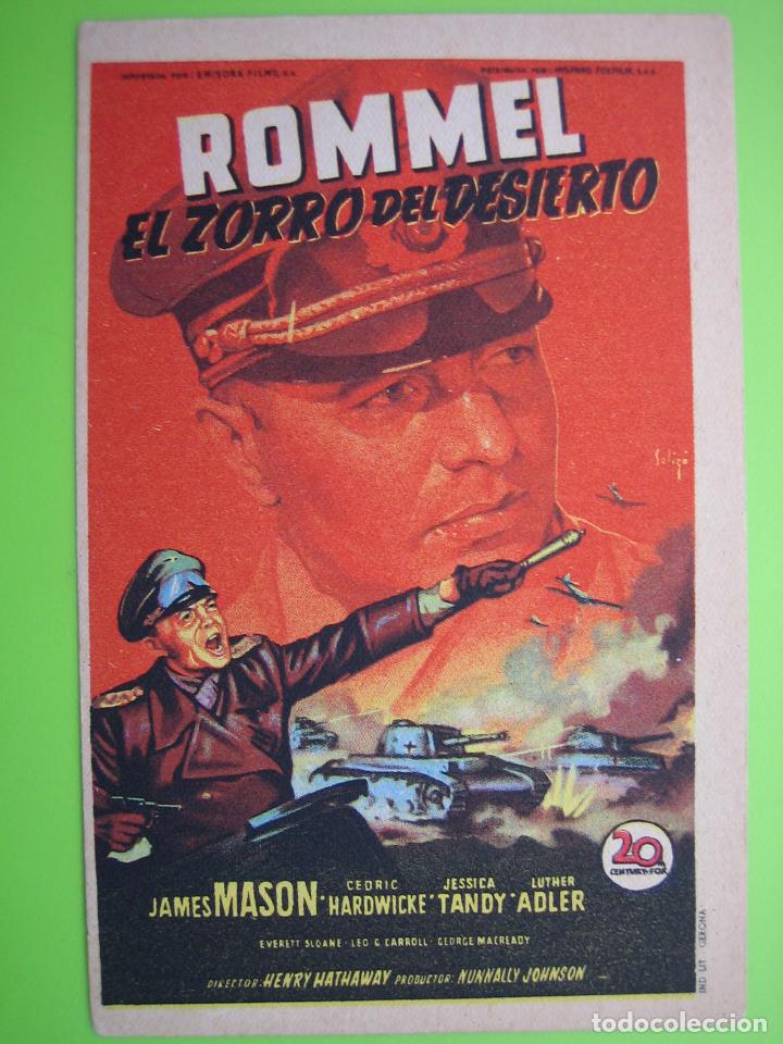 Carteles espect&aacute;culos: 4 Programa de cine. Rommel el zorro del desierto - Foto 1