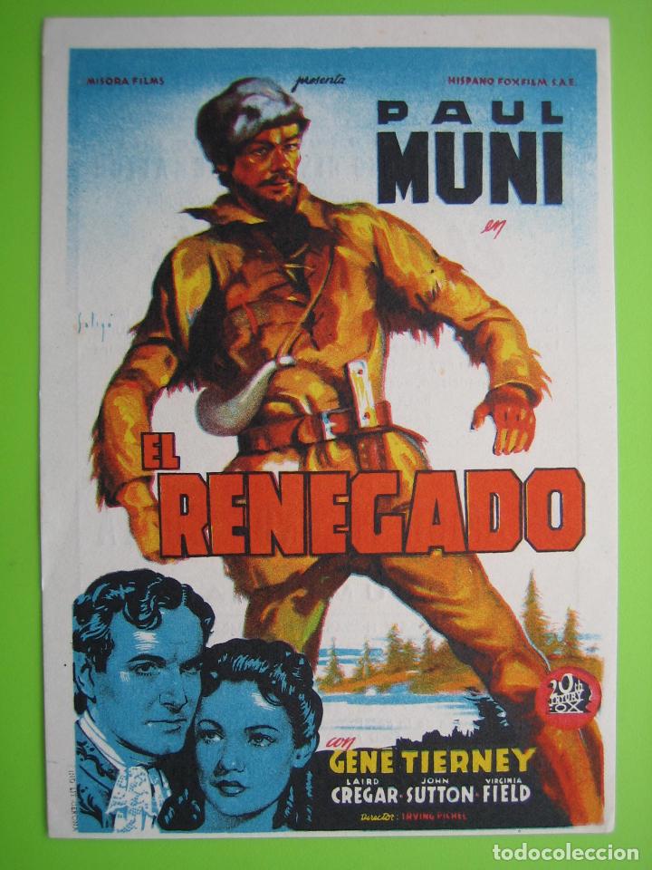 Carteles espect&aacute;culos: 4 Programa de cine. El renegado. Teatro Principal - Foto 1