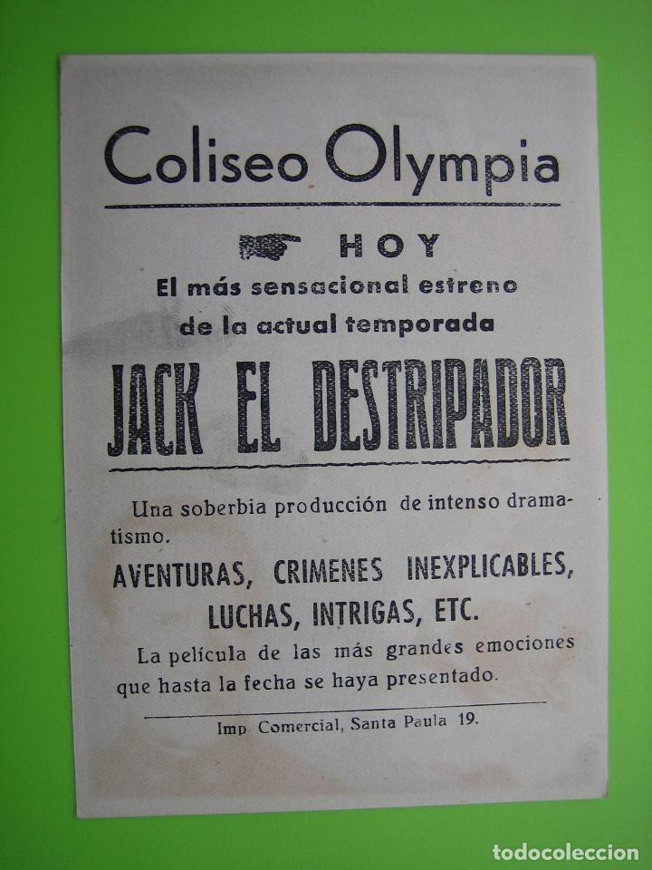 Carteles espect&aacute;culos: 4 Programa de cine. Jack el destripador. Coliseo Olimpia - Foto 2