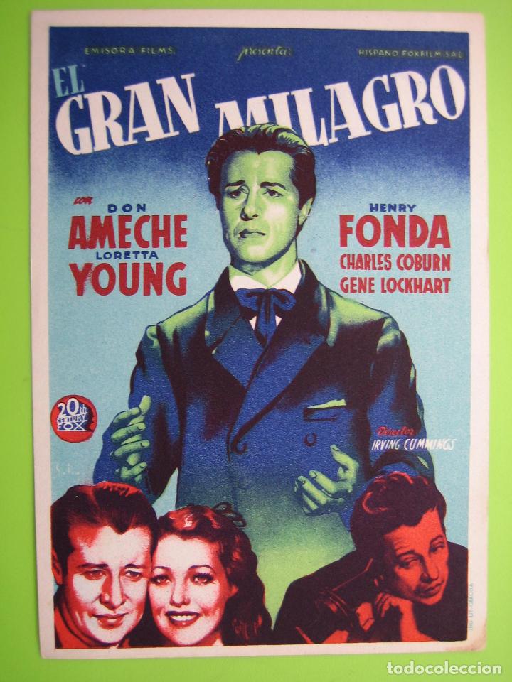 Carteles espect&aacute;culos: 4 Programa de cine. El gran milagro - Foto 1