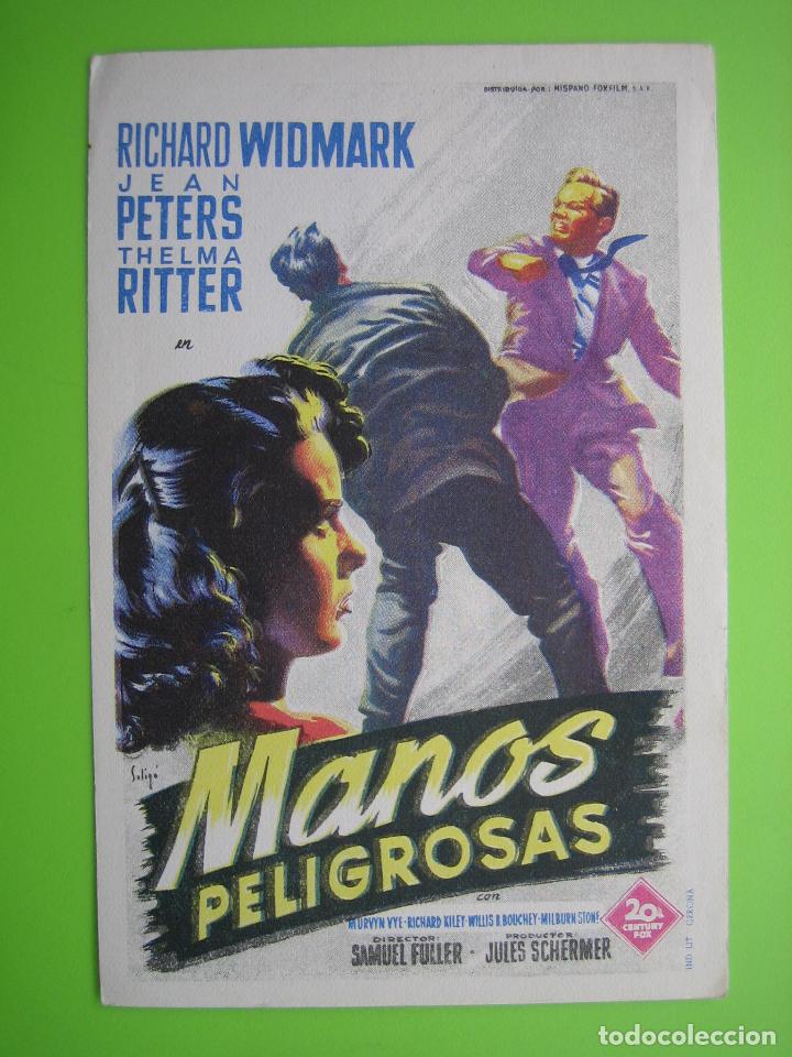 Carteles espect&aacute;culos: 4 Programa de cine. Manos peligrosas - Foto 1
