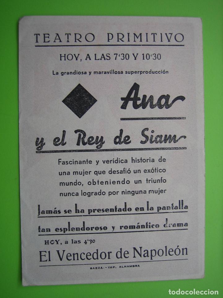 Carteles espect&aacute;culos: 4 Programa de cine. Ana y el rey de Siam. Teatro Primitivo - Foto 2