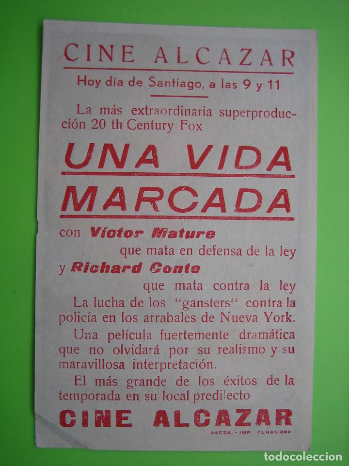 Carteles espect&aacute;culos: 4 Programa de cine. Una vida marcada. Cine Alcazar - Foto 2