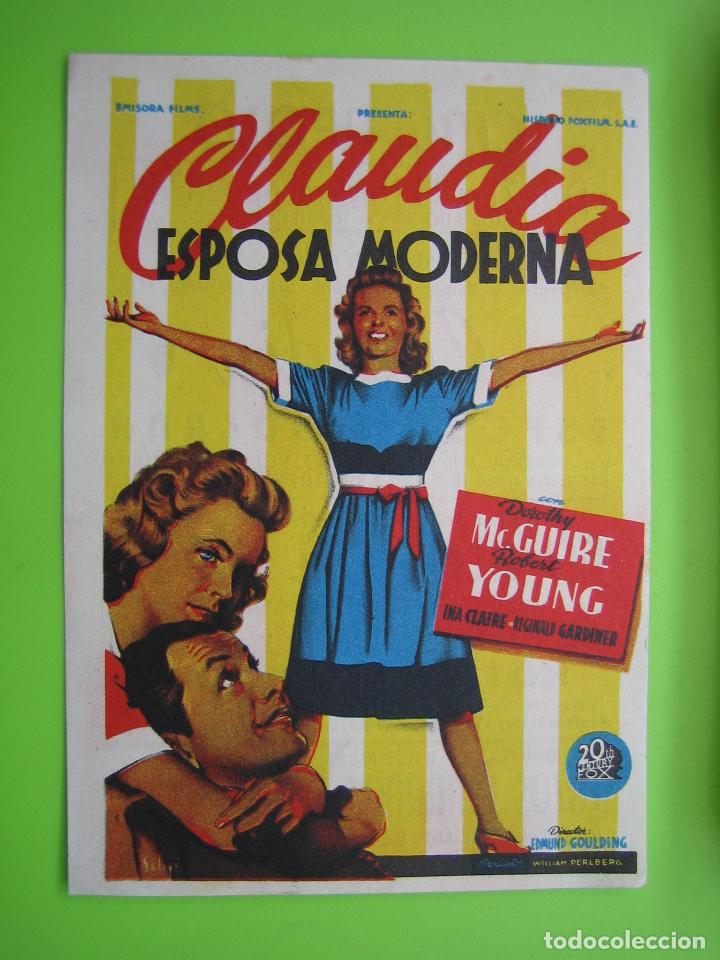 Carteles espect&aacute;culos: 4 Programa de cine. Claudia esposa moderna. Cine Ap&oacute;lo - Foto 1