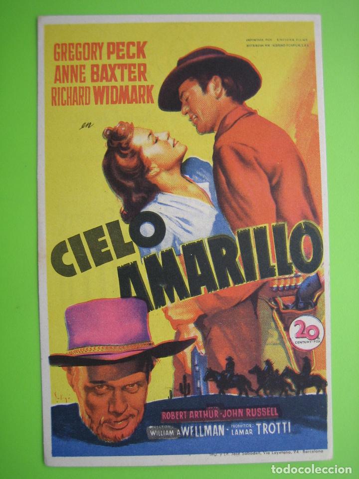 Carteles espect&aacute;culos: 4 Programa de cine. Cielo amarillo. Teatro Cervantes - Foto 1