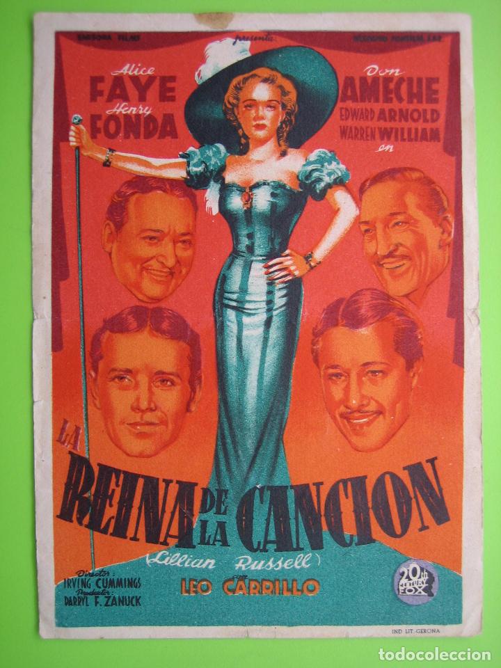 Carteles espect&aacute;culos: 4 Programa de cine. La reina de la canci&oacute;n. - Foto 1