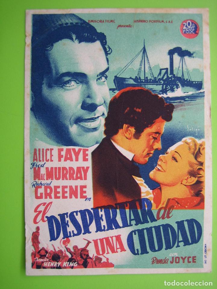 Carteles espect&aacute;culos: 4 Programa de cine. El despertar de una ciudad. Monumental Cinema - Foto 1