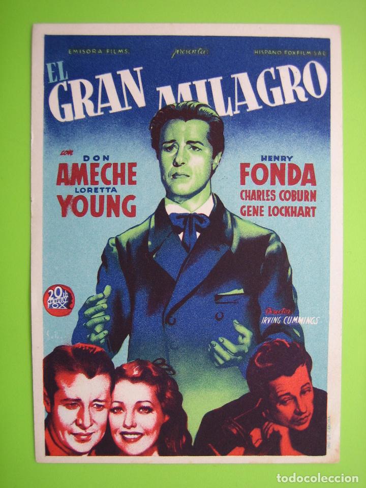 Carteles espect&aacute;culos: 4 Programa de cine. El gran Milagro. - Foto 1