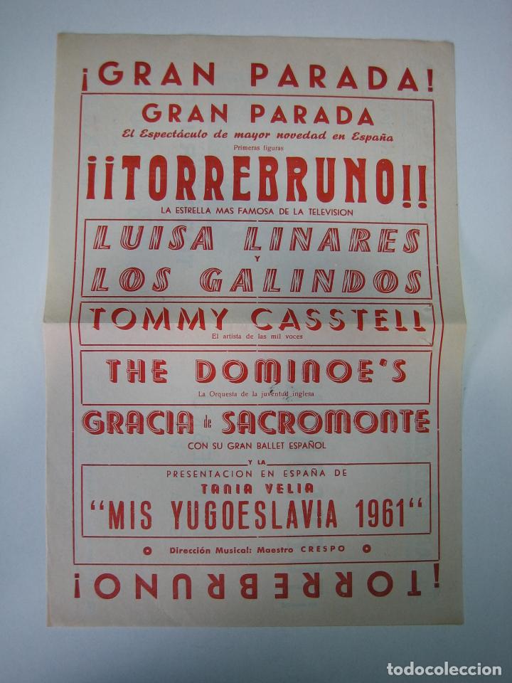 Carteles espect&aacute;culos: Antiguo programa de espect&aacute;culo o teatro. Gran Parada. Torrebruno - Foto 1