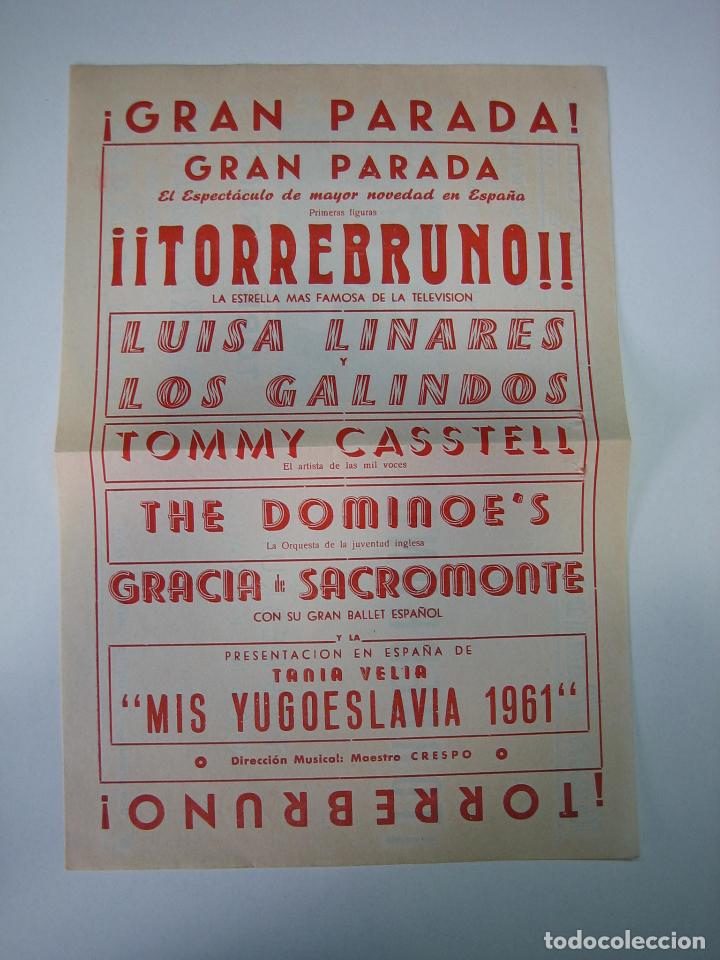 Carteles espect&aacute;culos: Antiguo programa de espect&aacute;culo o teatro. Gran Parada. Torrebruno - Foto 1