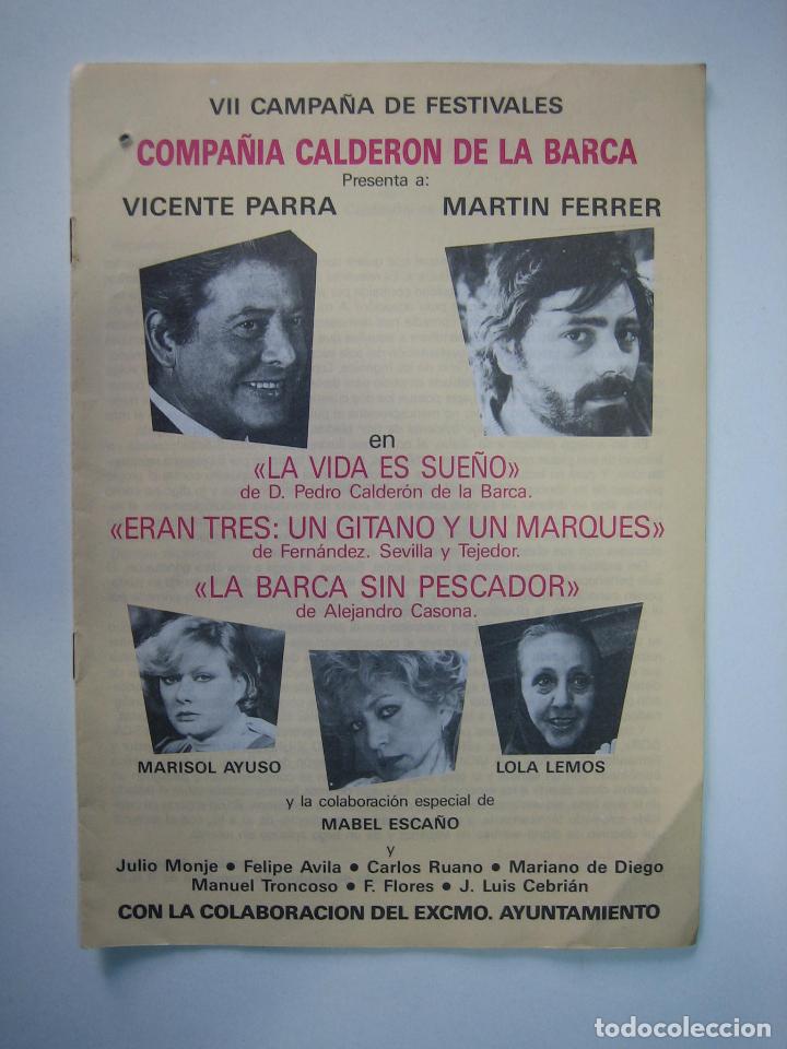 Carteles espect&aacute;culos: Programa de teatro o espect&aacute;culo. Compa&ntilde;&iacute;a Calder&oacute;n de la Barca - Foto 1