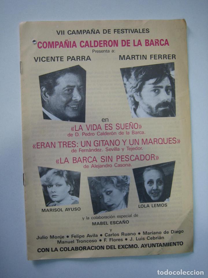 Carteles espect&aacute;culos: Programa de teatro o espect&aacute;culo. Compa&ntilde;&iacute;a Calder&oacute;n de la Barca - Foto 1