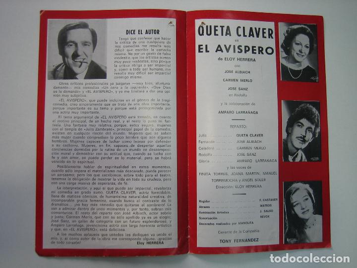 Carteles espect&aacute;culos: Programa de teatro o espect&aacute;culo de variedades. El avispero. Cine Cabrera. Ecija - Foto 2